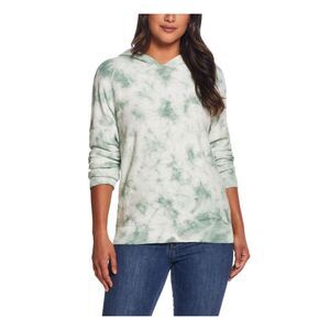 WEATHERPROOF VINTAGE Womens Green Tie Dye Long Sleeve Hoodie Sweater M